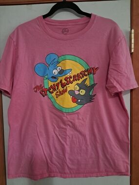The Itchy & Scratchy Show Pink Graphic Tee